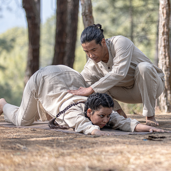 Avishek guiding a student